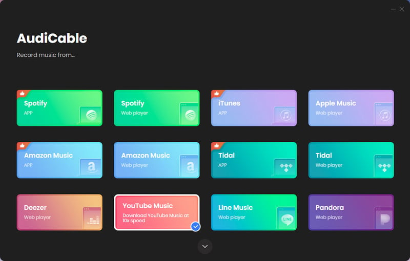 Record YouTube Music from AudiCable
