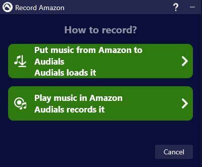 select record mode on Audials Music