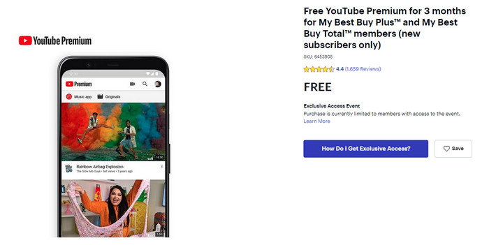 Claim YouTube Premium on Best Buy