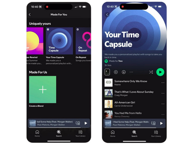 Access Spotify Time Capsule