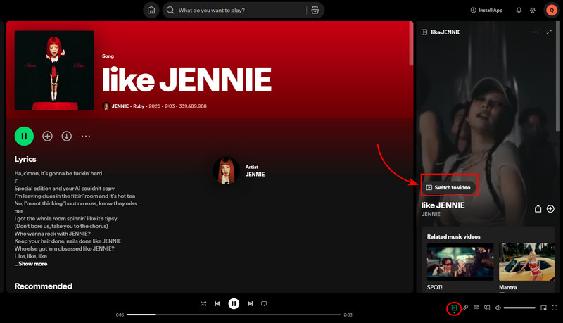 Now Playing Spotify Video