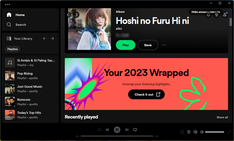 Access Spotify Wrapped Desktop