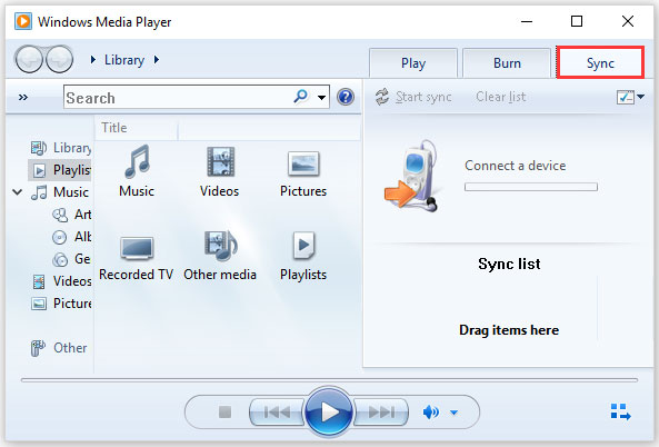 Sync through Media Player