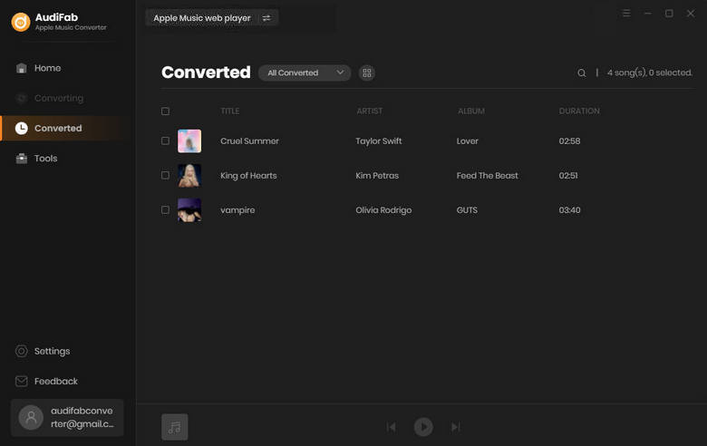 apple music conversion history