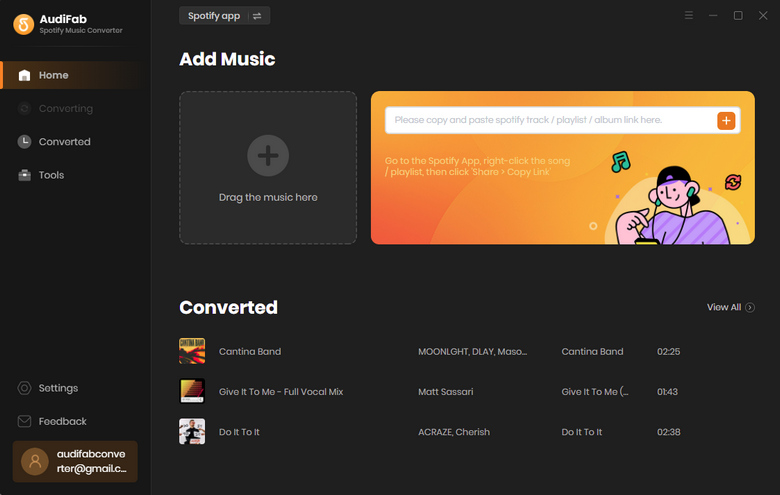 main interface of Spotify Playlist Downloader